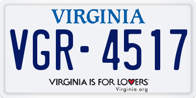 VA license plate VGR4517