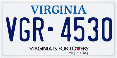 VA license plate VGR4530