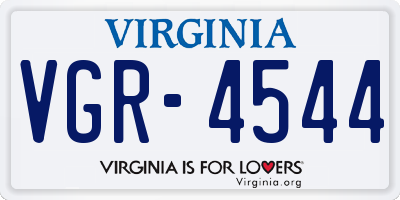 VA license plate VGR4544