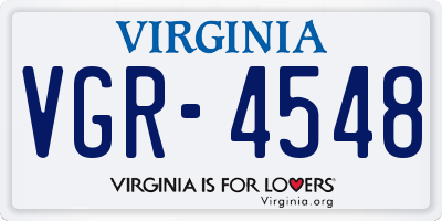 VA license plate VGR4548