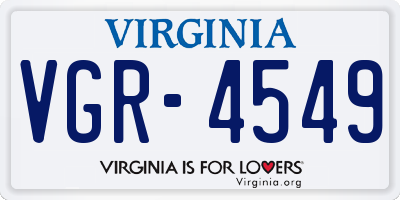 VA license plate VGR4549