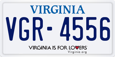 VA license plate VGR4556