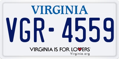 VA license plate VGR4559