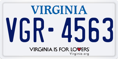 VA license plate VGR4563