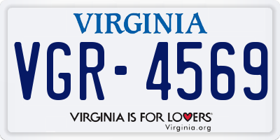 VA license plate VGR4569