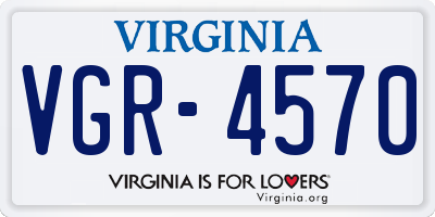 VA license plate VGR4570