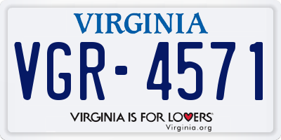 VA license plate VGR4571