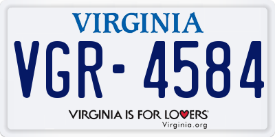 VA license plate VGR4584