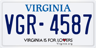 VA license plate VGR4587
