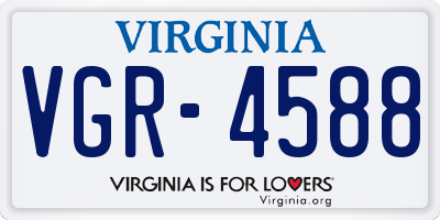 VA license plate VGR4588
