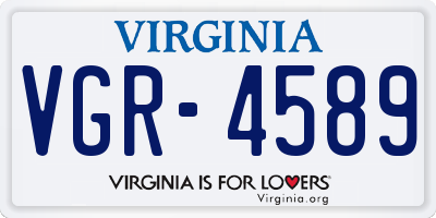 VA license plate VGR4589