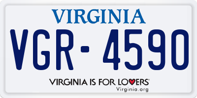 VA license plate VGR4590