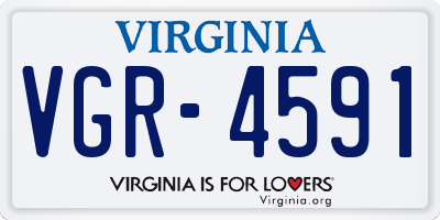 VA license plate VGR4591