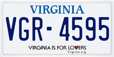VA license plate VGR4595