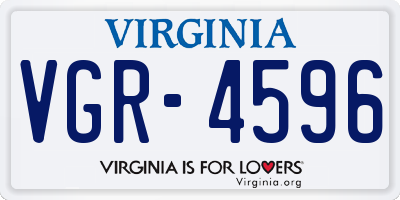 VA license plate VGR4596