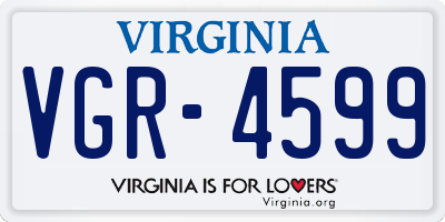 VA license plate VGR4599