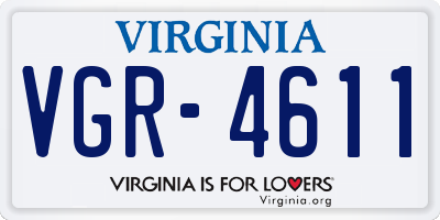 VA license plate VGR4611