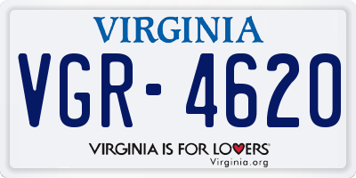 VA license plate VGR4620