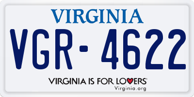VA license plate VGR4622