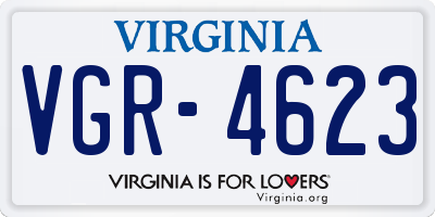 VA license plate VGR4623