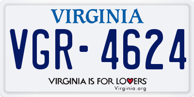 VA license plate VGR4624