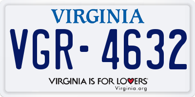 VA license plate VGR4632