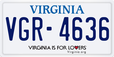 VA license plate VGR4636