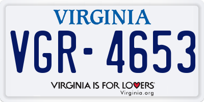 VA license plate VGR4653