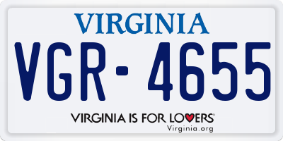 VA license plate VGR4655