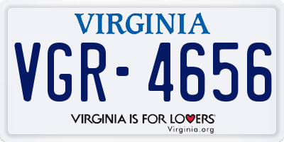 VA license plate VGR4656