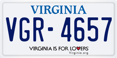 VA license plate VGR4657