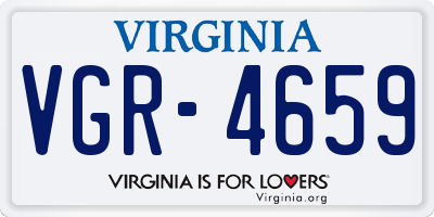VA license plate VGR4659