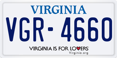VA license plate VGR4660