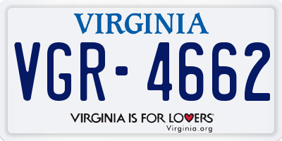 VA license plate VGR4662