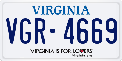 VA license plate VGR4669