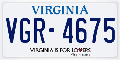 VA license plate VGR4675