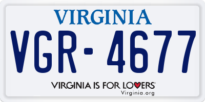 VA license plate VGR4677