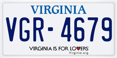 VA license plate VGR4679
