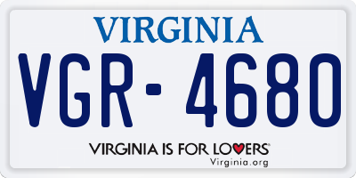 VA license plate VGR4680