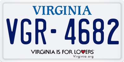 VA license plate VGR4682