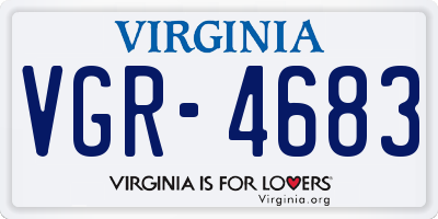 VA license plate VGR4683