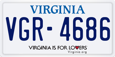 VA license plate VGR4686