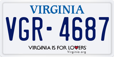 VA license plate VGR4687