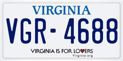 VA license plate VGR4688