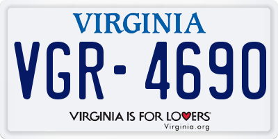 VA license plate VGR4690