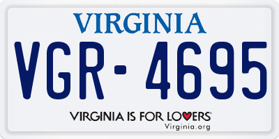 VA license plate VGR4695