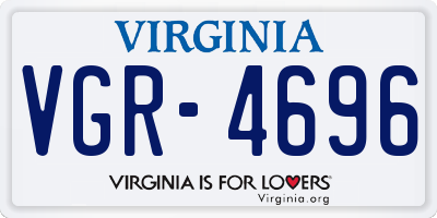 VA license plate VGR4696