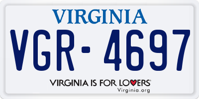 VA license plate VGR4697