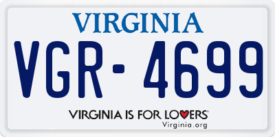 VA license plate VGR4699