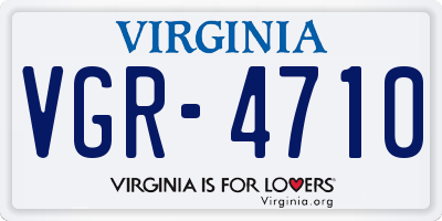 VA license plate VGR4710